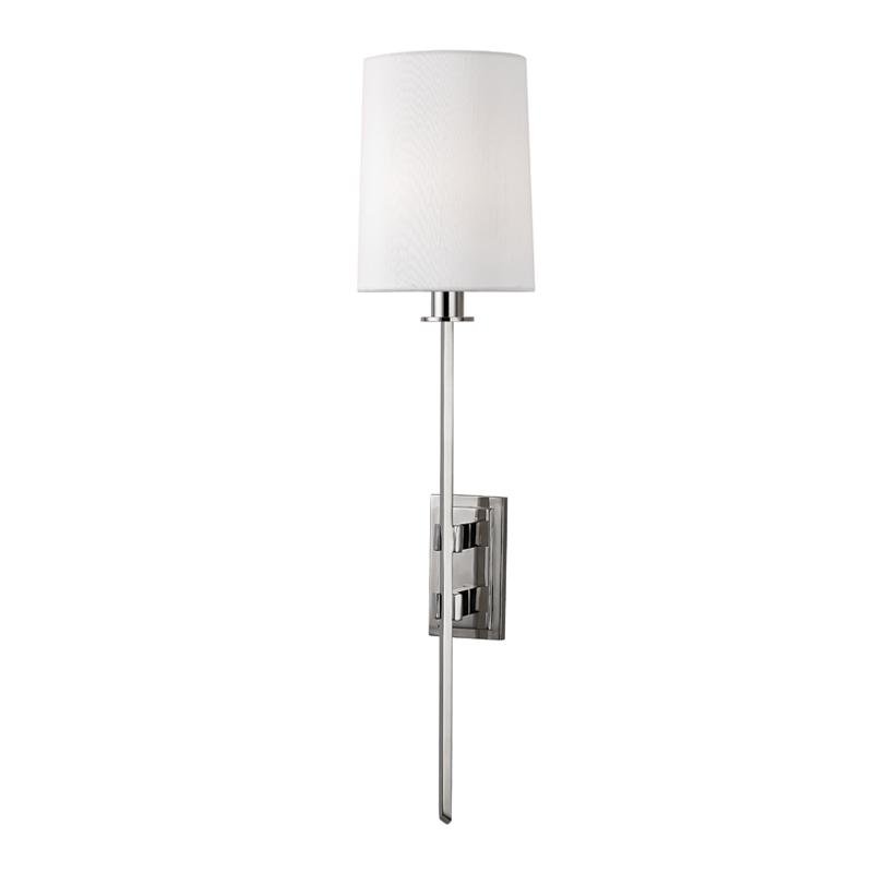 Levně HVLG 3411-PN-CE Nástěnné svítidlo FREDONIA mosaz/hedvábí nikl/bílá E14 1x60W - HUDSON VALLEY