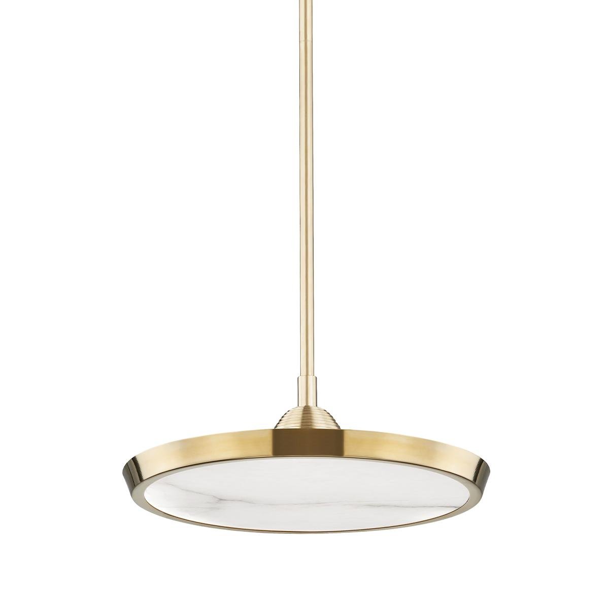 Levně HVLG 3616-AGB-CE Závěsné svítidlo DRAPER mosaz/alabastr staromosaz/bílá LED 35W 2700K stmívatelné - HUDSON VALLEY