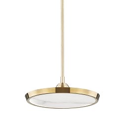 Obrázek pro produkt Závěsné svítidlo DRAPER mosaz/alabastr staromosaz/bílá LED 35W 2700K stmívatelné - HUDSON VALLEY