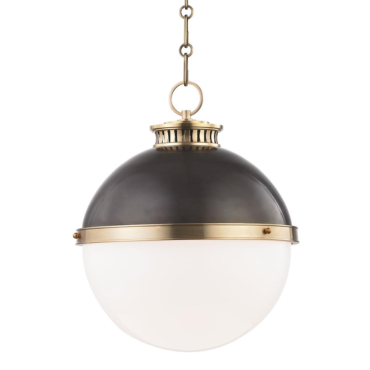 Levně HVLG 4025-ADB-CE Závěsné svítidlo LATHAM ocel/sklo starobronz/opál E27 1x20W - HUDSON VALLEY