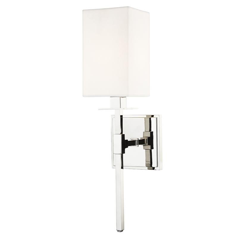 Levně HVLG 4400-PN-CE Nástěnné svítidlo TAUNTON ocel/textil nikl/bílá E14 1x60W - HUDSON VALLEY