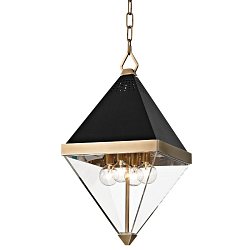 Obrázek pro produkt Závěsné svítidlo COLTRANE ocel/akryl staromosaz/čirá E14 4x25W - HUDSON VALLEY