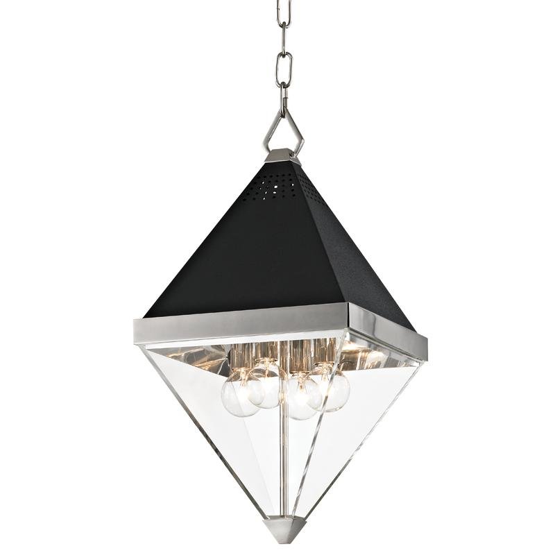 Levně HVLG 4510-PN-CE Závěsné svítidlo COLTRANE ocel/akryl nikl/čirá E14 4x25W - HUDSON VALLEY