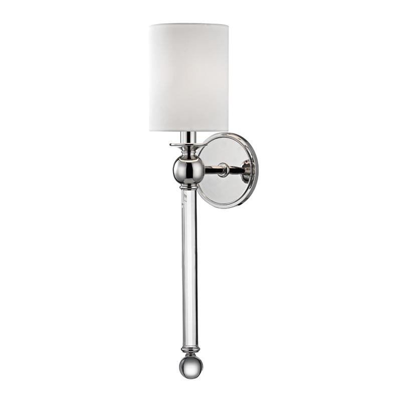 Levně HVLG 6031-PN-CE Nástěnné svítidlo GORDON mosaz/hedvábí nikl/bílá E14 1x40W - HUDSON VALLEY
