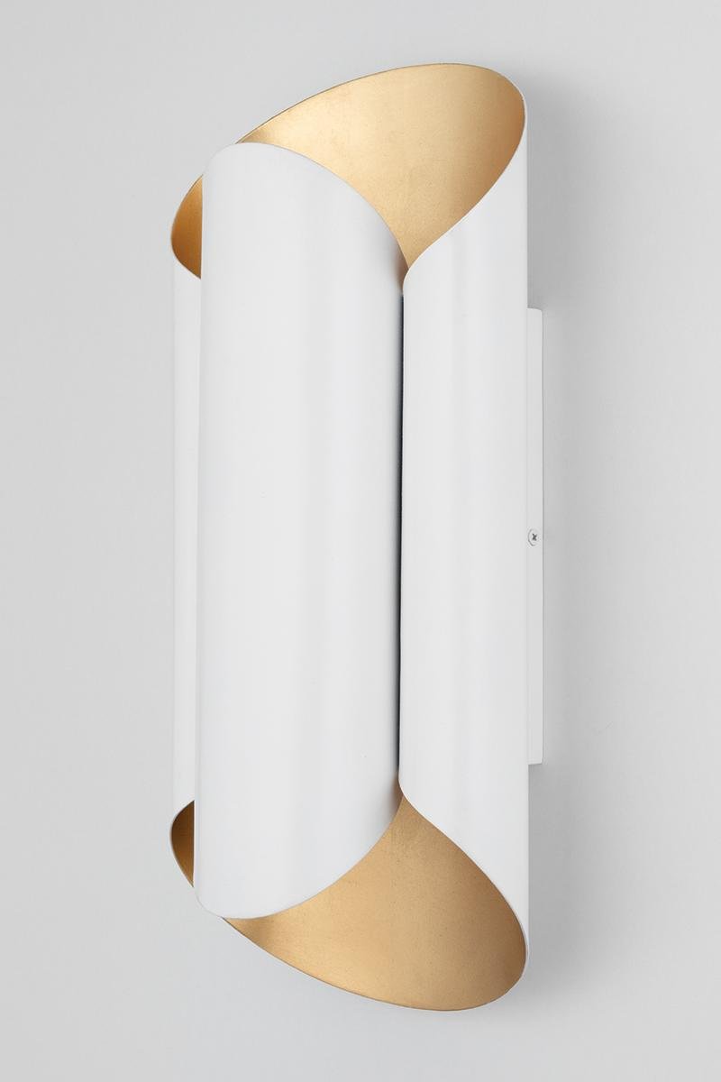 HVLG 8500-GL/WH-CE Nástěnné svítidlo BANKS ocel zlatá/bílá E27 2x40W - HUDSON VALLEY (obrázek 5)