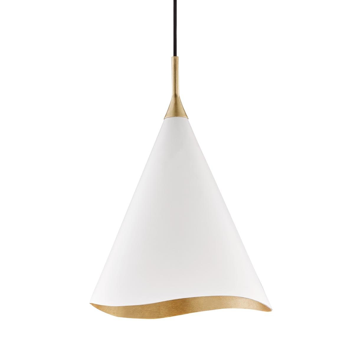 Levně HVLG 9613-GL/WHT-CE Závěsné svítidlo MARTINI ocel/hliník zlatá/bílá E27 1x13W - HUDSON VALLEY
