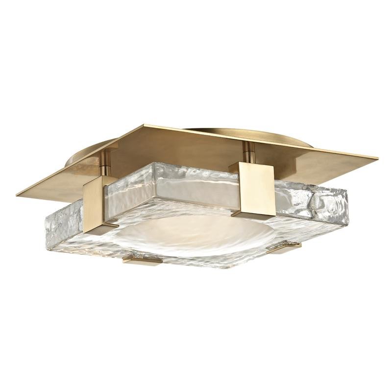Levně HVLG 9811-AGB-CE Stropní svítidlo BOURNE ocel/sklo staromosaz/čirá LED 12W 3000K stmívatelné - HUDSON VALLEY
