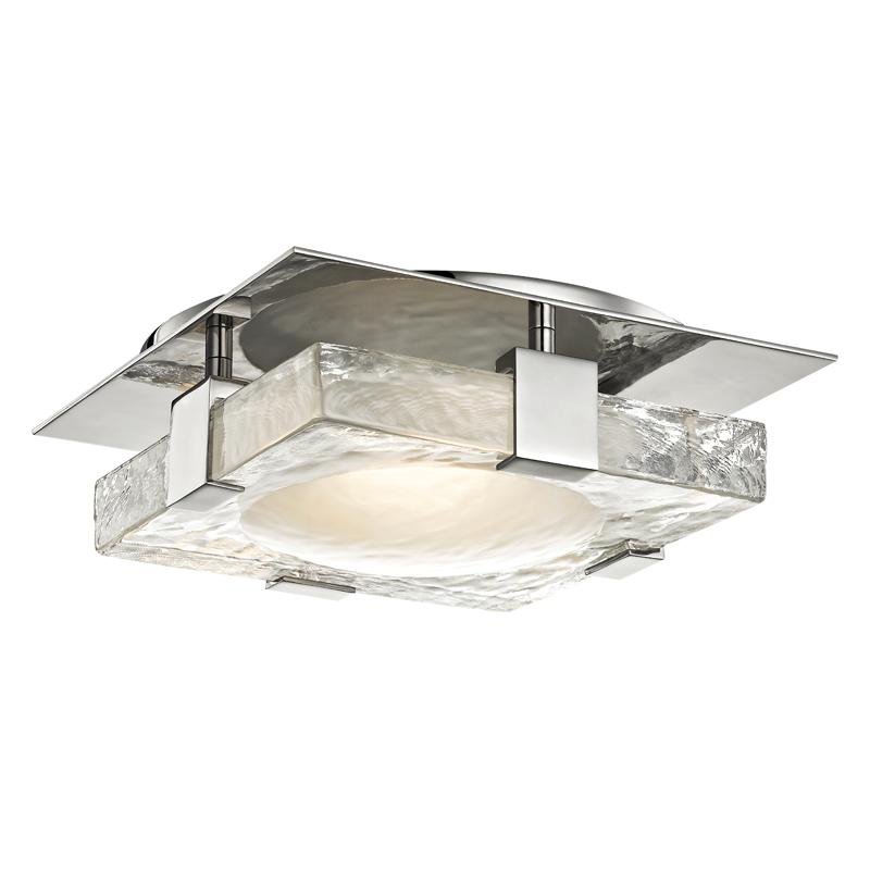 Levně HVLG 9811-PN-CE Stropní svítidlo BOURNE ocel/sklo nikl/čirá LED 12W 3000K stmívatelné - HUDSON VALLEY