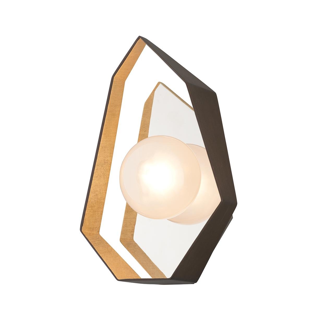Levně HVLG B5521-CE Nástěnné svítidlo ORIGAMI kov/sklo černá/topaz G9 2x6W - HUDSON VALLEY (Troy)