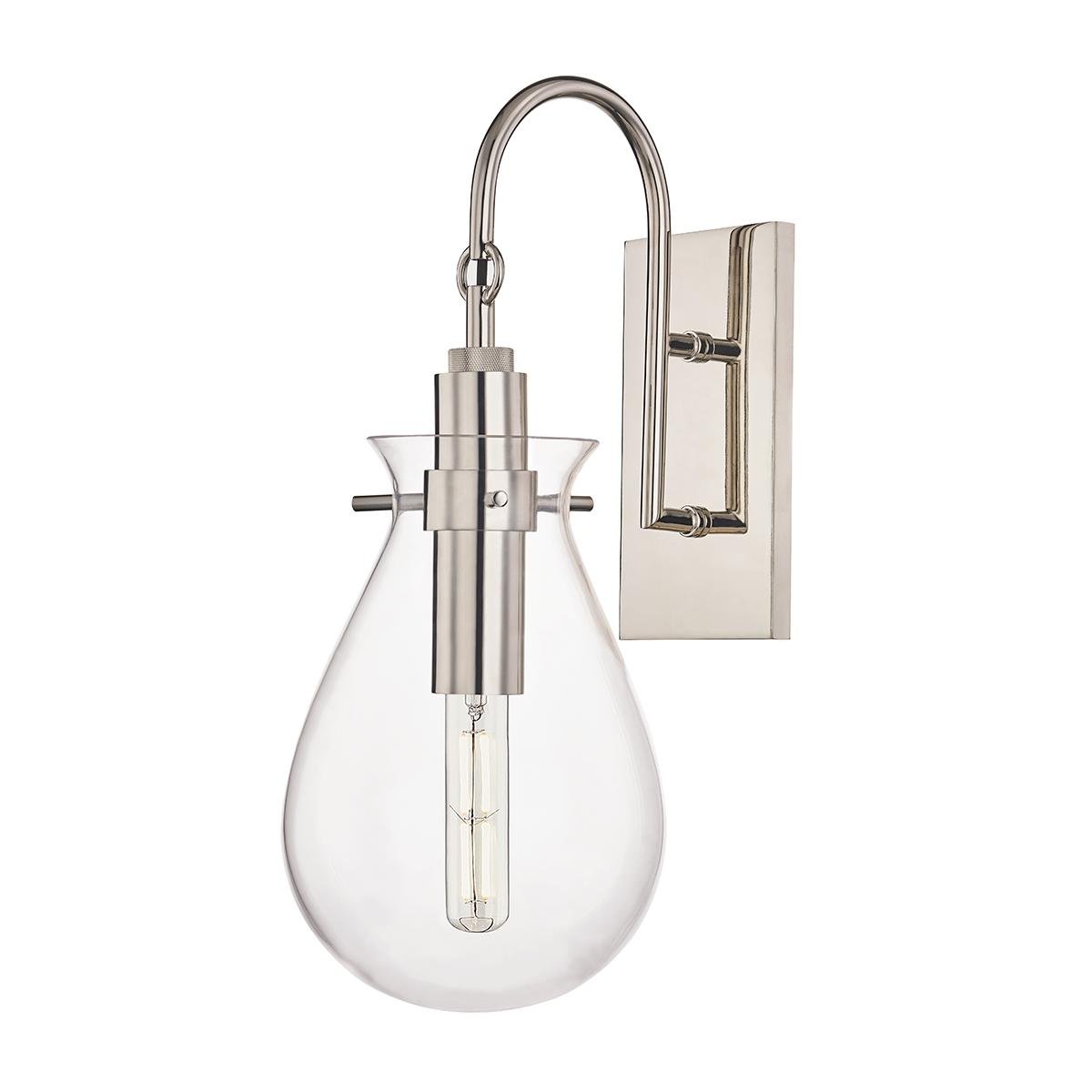 HVLG BKO100-PN-CE Nástěnné svítidlo IVY ocel/sklo nikl/čirá E27 1x4W - HUDSON VALLEY
