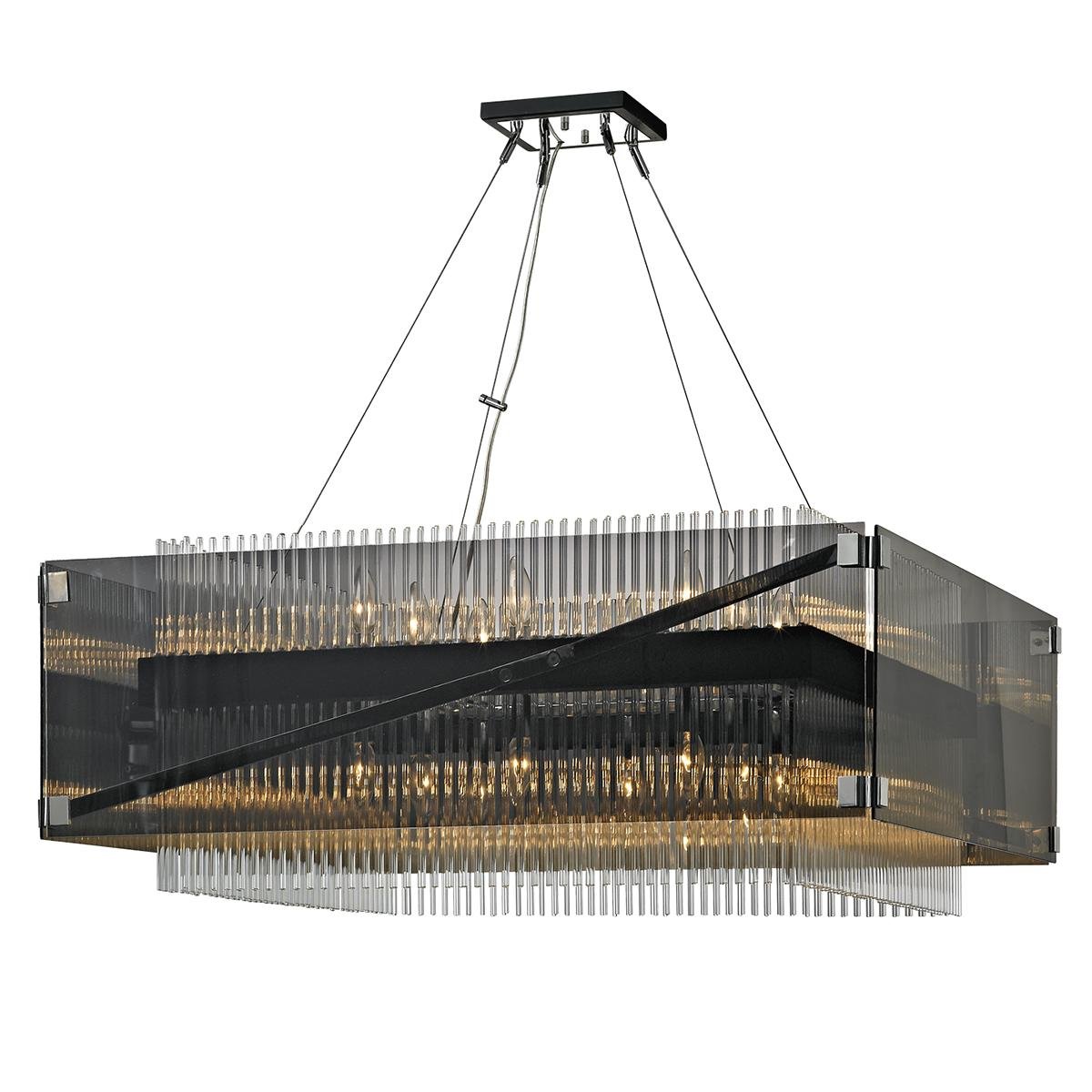 Levně HVLG F5907-CE Závěsné svítidlo APOLLO kov/sklo bronz/chrom/kouřová E14 16x40W - HUDSON VALLEY (Troy)