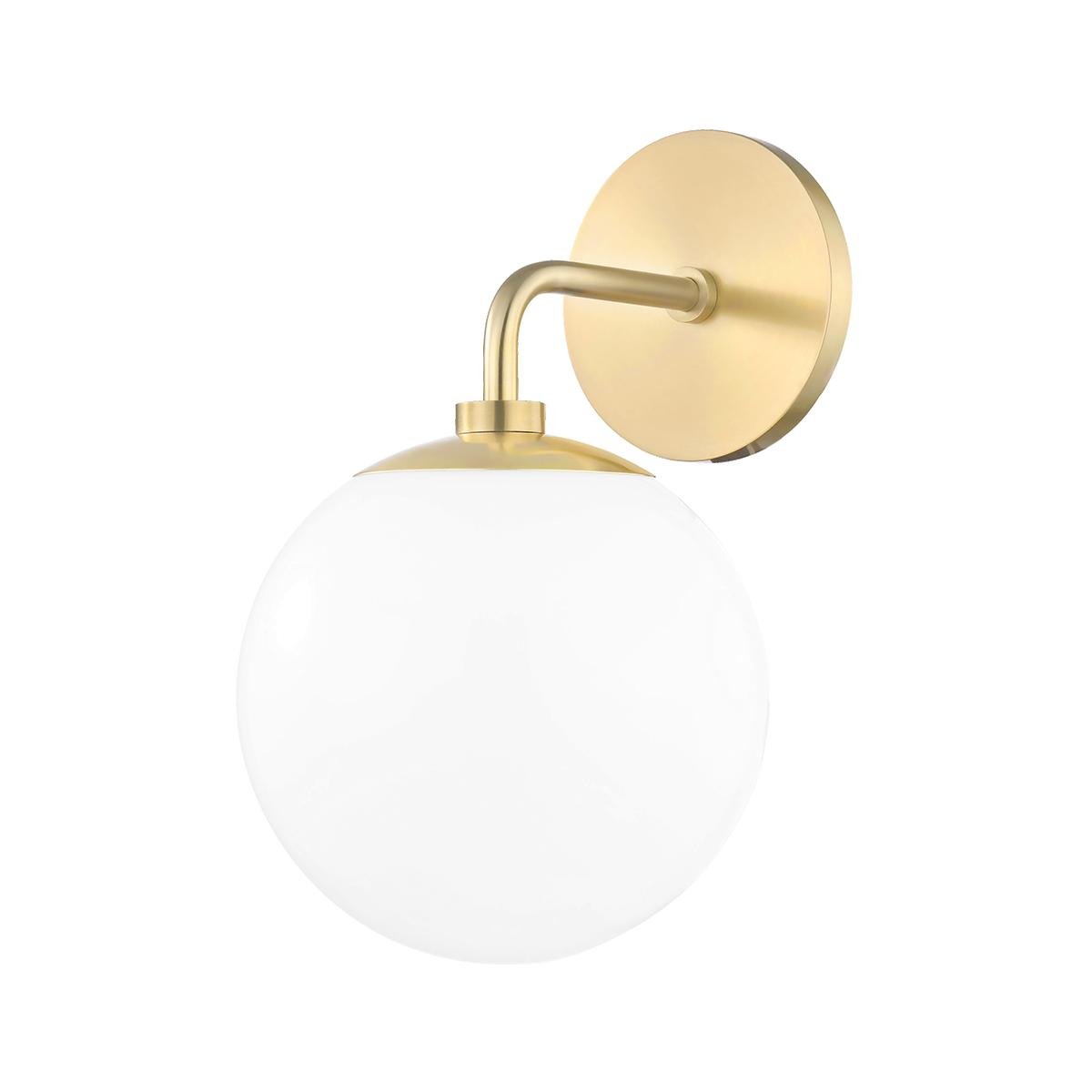 HVLG H105101-AGB-CE Nástěnné svítidlo STELLA ocel/sklo staromosaz/bílá E27 1x40W - HUDSON VALLEY (Mitzi)