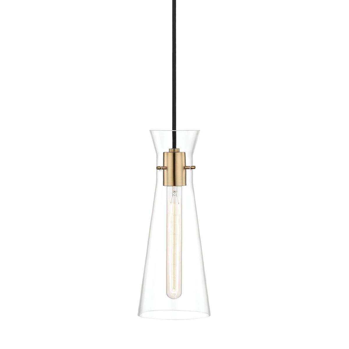 HVLG H112701-AGB-CE Závěsné svítidlo ANYA ocel/sklo staromosaz/čirá E27 1x40W - HUDSON VALLEY (Mitzi)