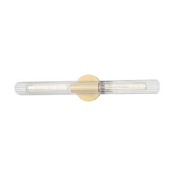 Obrázek pro produkt Nástěnné svítidlo CECILY ocel/sklo staromosaz/čirá E27 2x40W - HUDSON VALLEY (Mitzi)