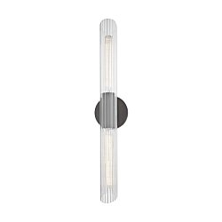 Obrázek pro produkt Nástěnné svítidlo CECILY ocel/sklo starobronz/čirá E27 2x40W - HUDSON VALLEY (Mitzi)