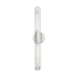 Obrázek pro produkt Nástěnné svítidlo CECILY ocel/sklo nikl/čirá E27 2x40W - HUDSON VALLEY (Mitzi)