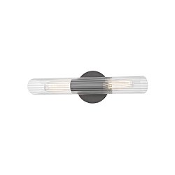 Obrázek pro produkt Nástěnné svítidlo CECILY ocel/sklo starobronz/čirá E27 2x40W - HUDSON VALLEY (Mitzi)