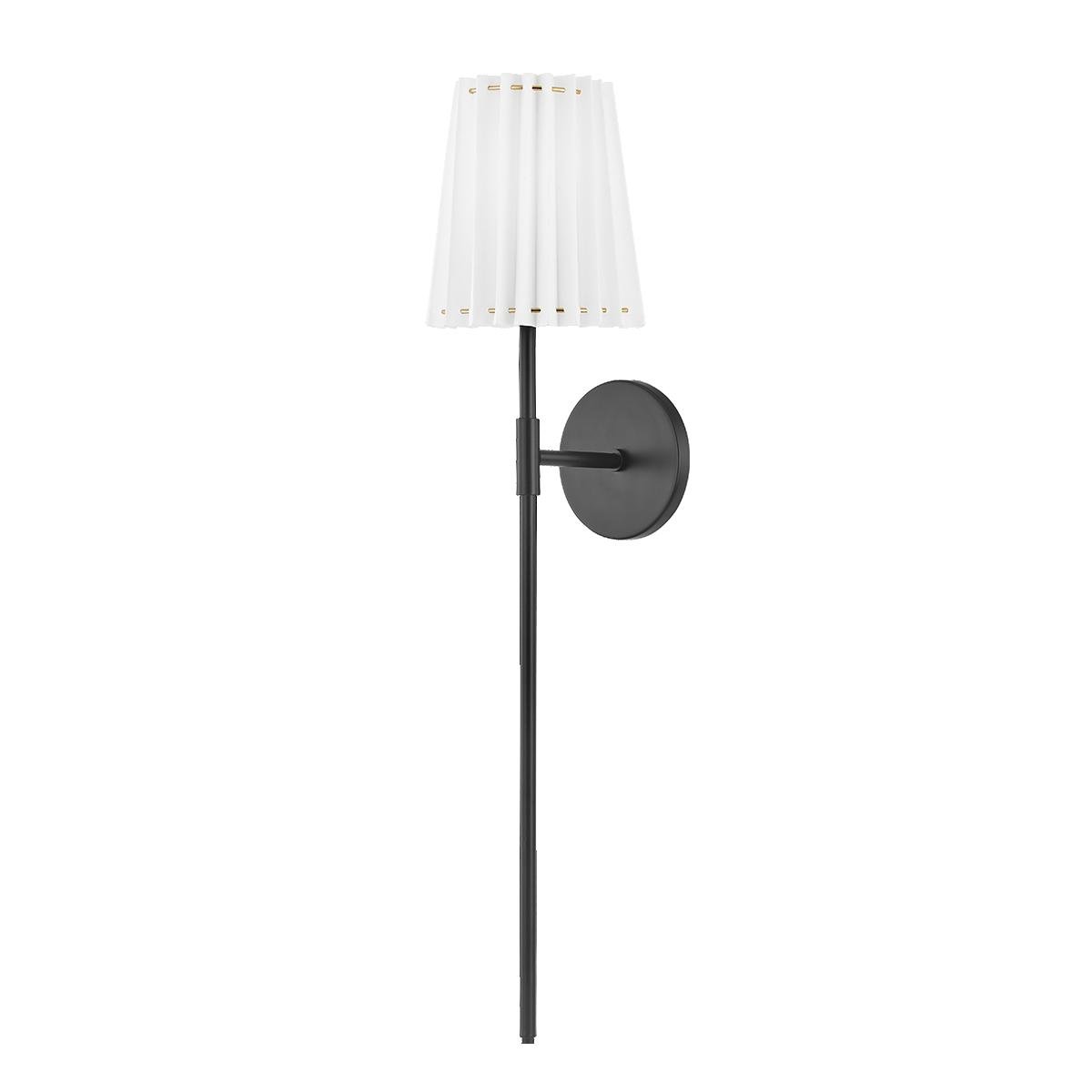 HVLG H476101B-SBK-CE Nástěnné svítidlo DEMI ocel/textil černá/bílá E27 1x15W - HUDSON VALLEY (Mitzi)