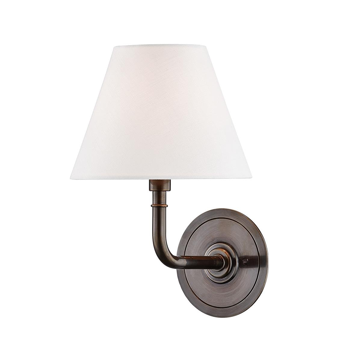 Levně HVLG MDS600-DB-CE Nástěnné svítidlo SIGNATURE NO.1 ocel/textil bronz/bílá E14 1x40W - HUDSON VALLEY