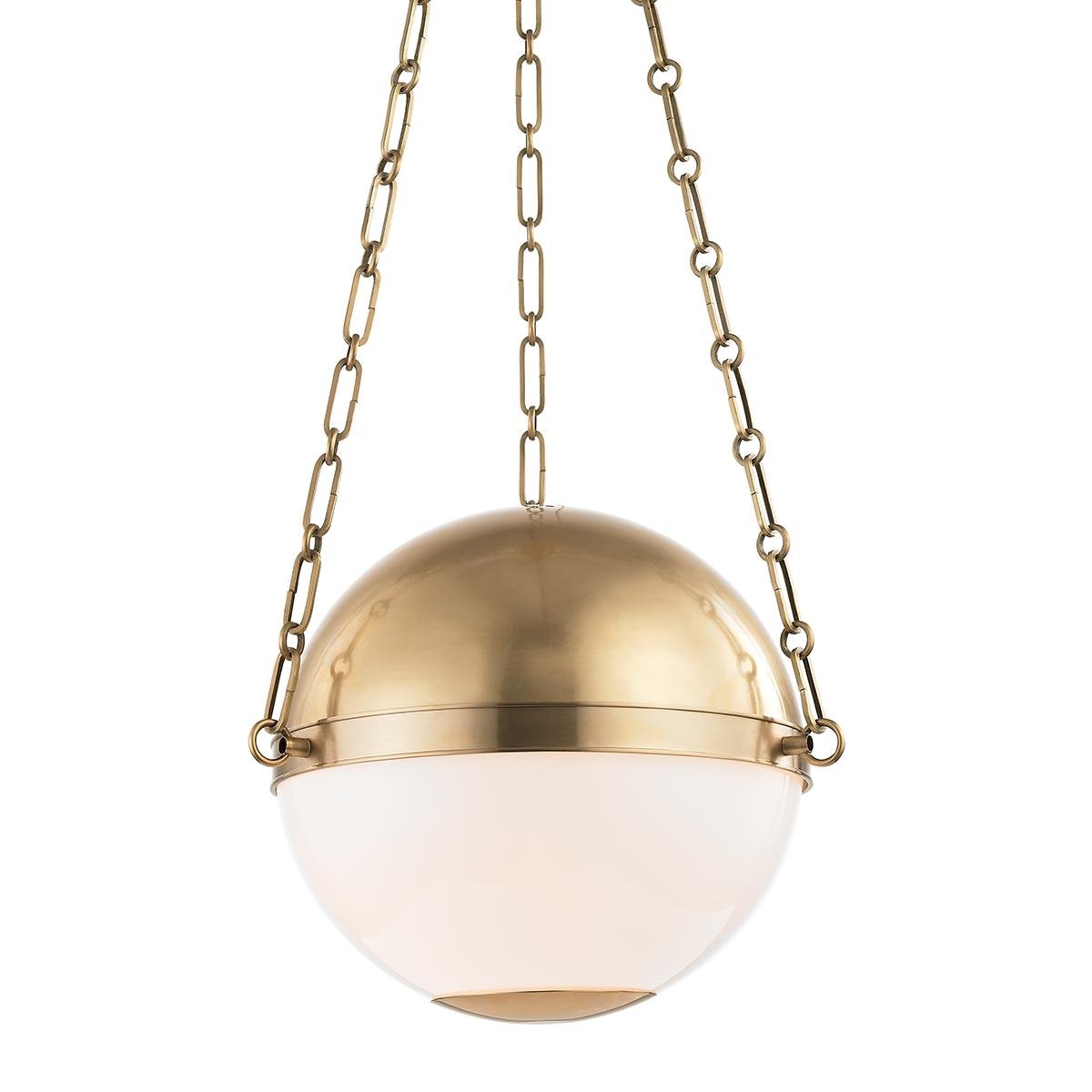 Levně HVLG MDS750-AGB-CE Závěsné svítidlo SPHERE NO. 2 mosaz/sklo staromosaz/opál E27 2x40W - HUDSON VALLEY