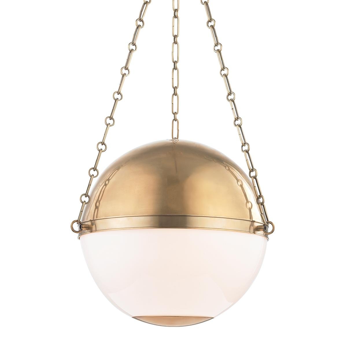 Levně HVLG MDS751-AGB-CE Závěsné svítidlo SPHERE NO. 2 mosaz/sklo staromosaz/opál E27 3x40W - HUDSON VALLEY