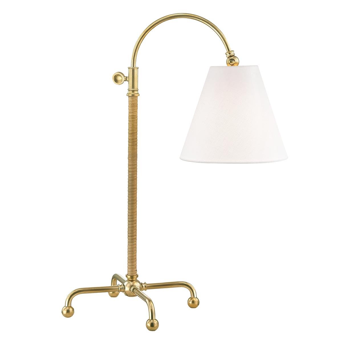 Levně HVLG MDSL502-AGB-CE Stolní lampa CURVES NO. 1 mosaz/textil staromosaz/bílá E27 1x40W - HUDSON VALLEY