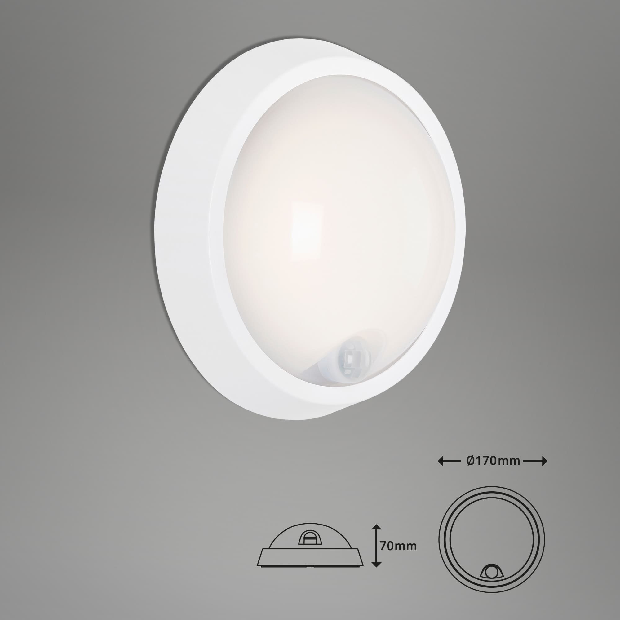 BRILO 3352-016 LED venkovní svítidlo s čidlem, pr. 17 cm, 12 W, bílé - BRILO (obrázek 7)