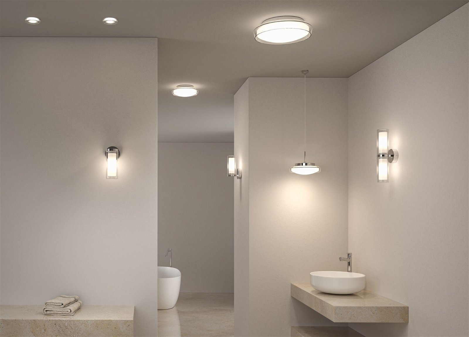 P 71075 Stropní svítidlo Luena LED IP44 3000K 230V 16,5W sklo/chrom - PAULMANN (obrázek 5)