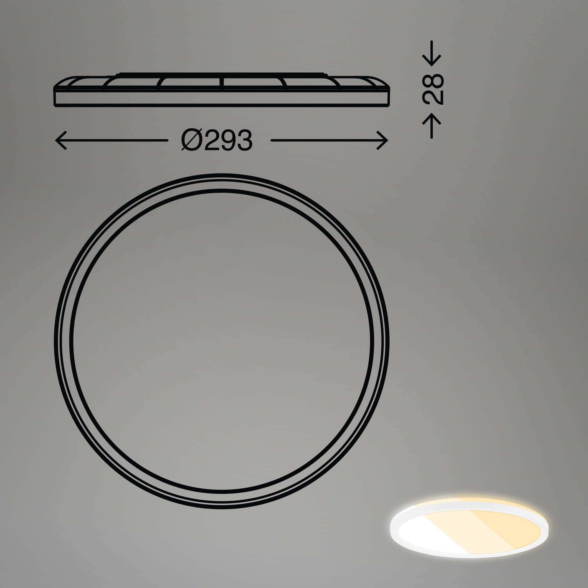 BRILO 7555016 CCT panel, pr. 29,3 cm, 18W, 2400lm, bílé - BRILO (obrázek 6)