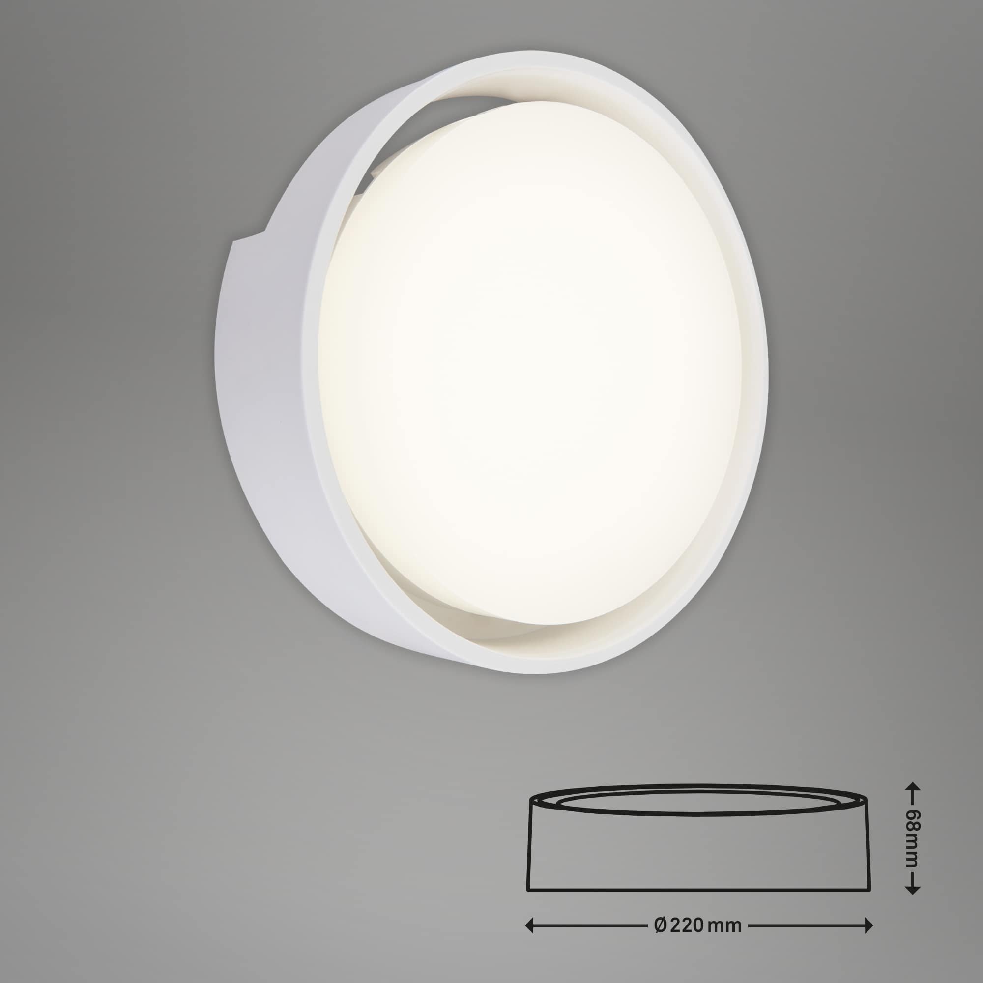BRILO 3019-016 LED venkovní svítidlo pr. 22 cm 18W 1500lm bílé - BRILO (obrázek 5)