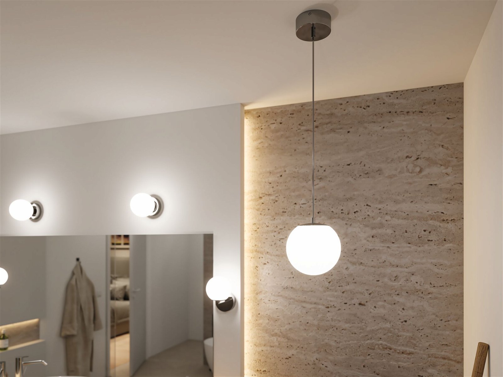 P 71066 Selection Bathroom LED závěsné svítidlo Gove IP44 9W chrom/satén - PAULMANN (obrázek 4)