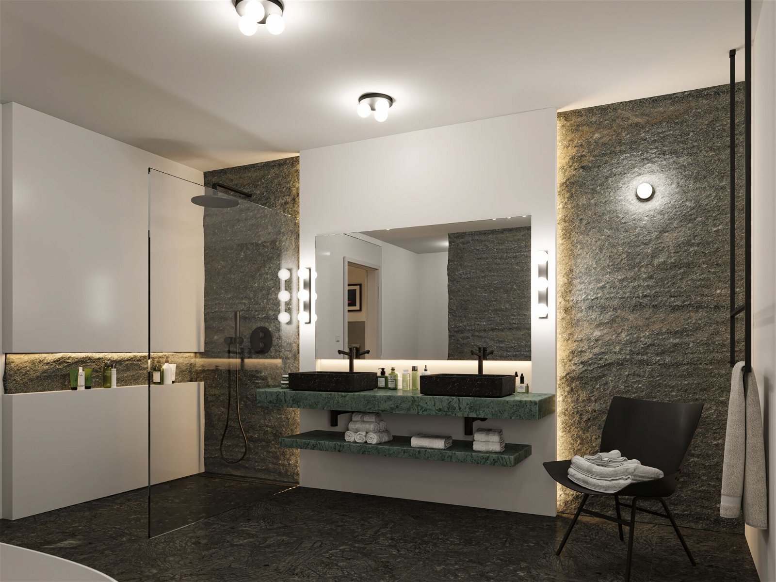 P 71069 Selection Bathroom stropní svítidlo Gove IP44 G9 230V max. 3x20W černá mat/satén - PAULMANN (obrázek 3)