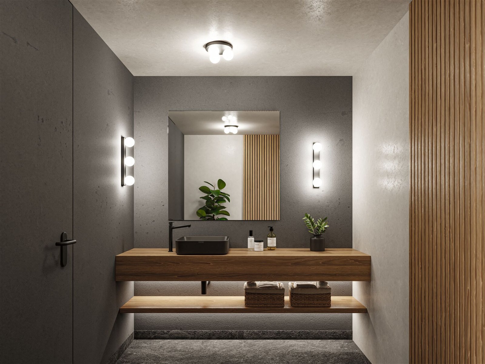 P 71069 Selection Bathroom stropní svítidlo Gove IP44 G9 230V max. 3x20W černá mat/satén - PAULMANN (obrázek 4)