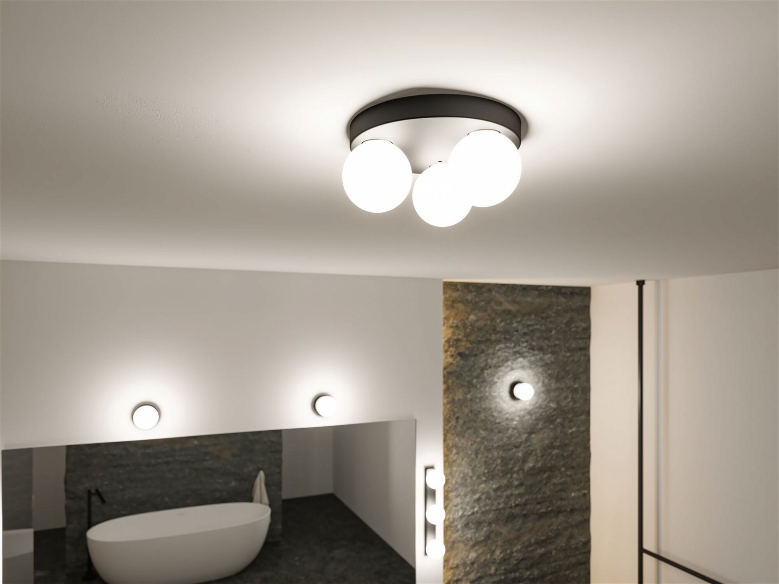 P 71069 Selection Bathroom stropní svítidlo Gove IP44 G9 230V max. 3x20W černá mat/satén - PAULMANN (obrázek 5)