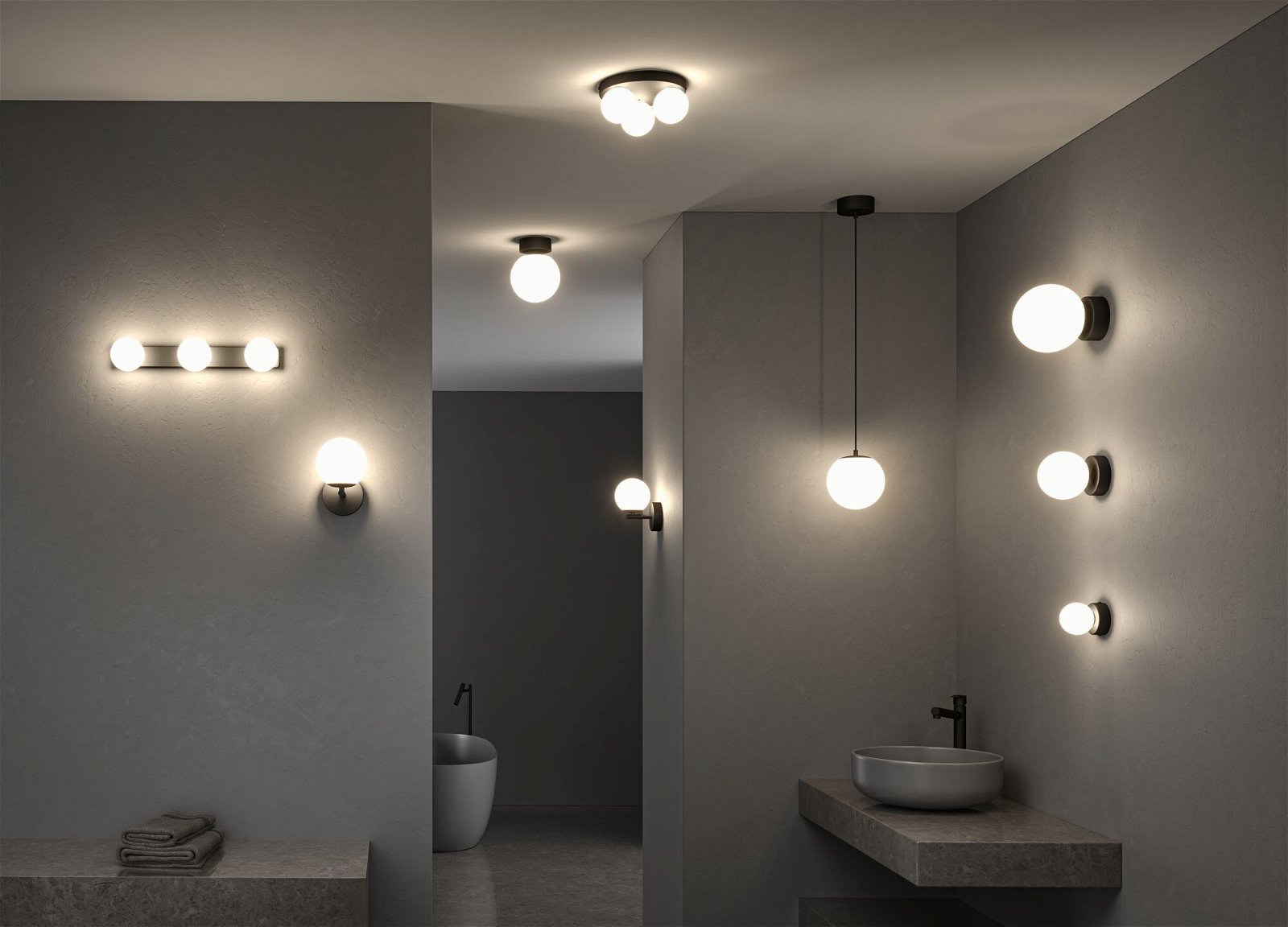 P 71069 Selection Bathroom stropní svítidlo Gove IP44 G9 230V max. 3x20W černá mat/satén - PAULMANN (obrázek 6)