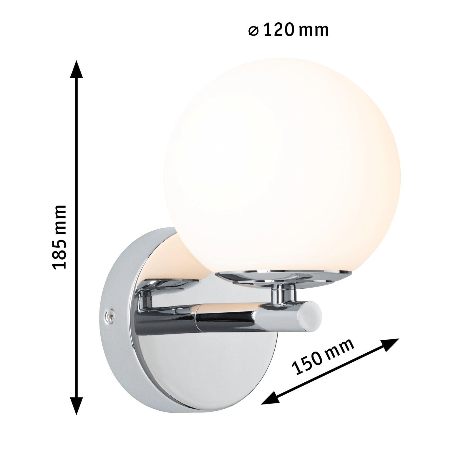P 71074 Selection Bathroom LED nástěnné svítidlo Gove IP44 3000K 230V 5W černá mat/satén - PAULMANN (obrázek 2)