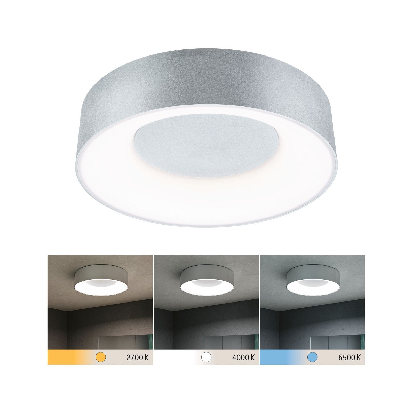P 71094 LED stropní svítidlo Casca IP44 CCT 230V 16W hliník mat - PAULMANN