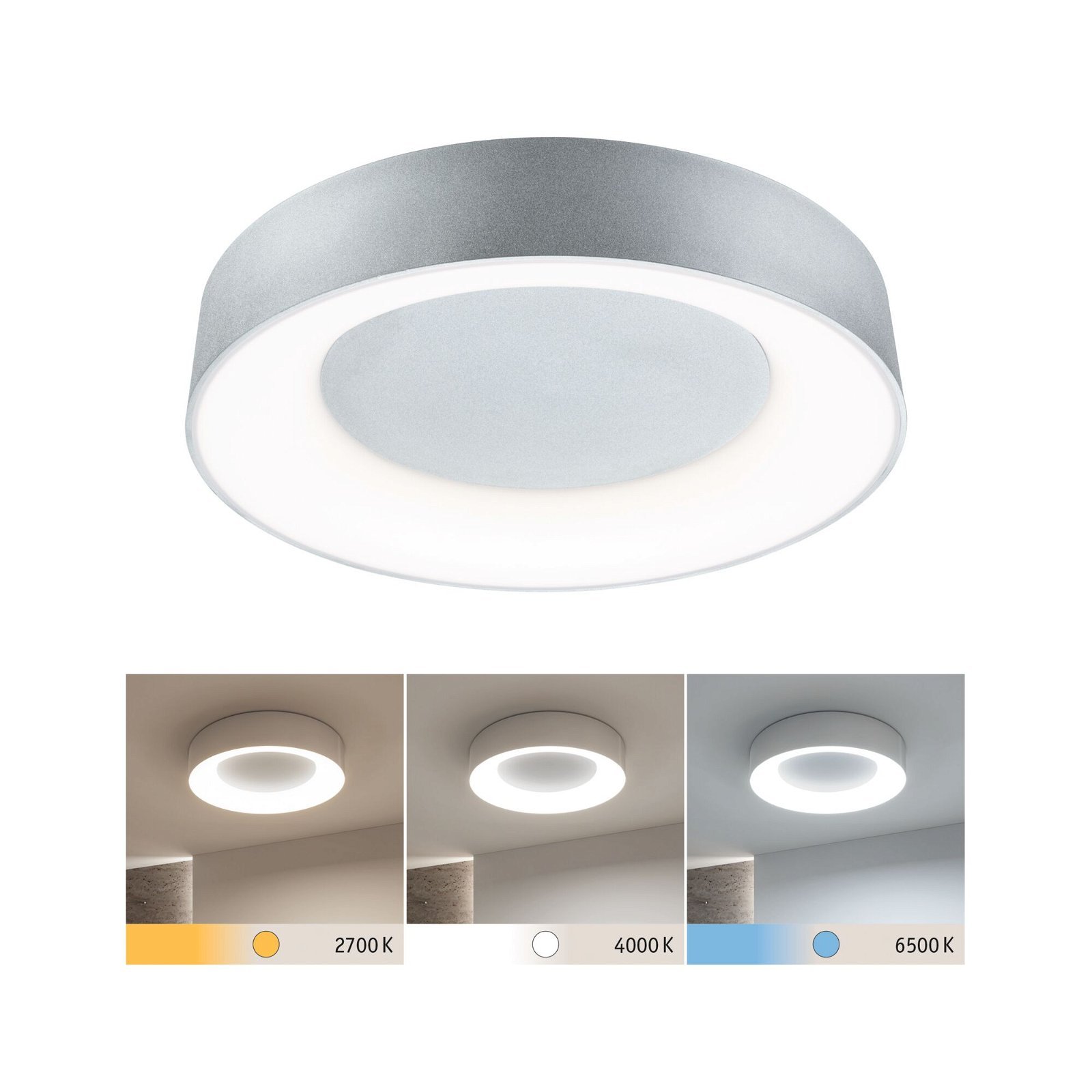 P 71095 LED stropní svítidlo Casca IP44 CCT 230V 23W hliník mat - PAULMANN