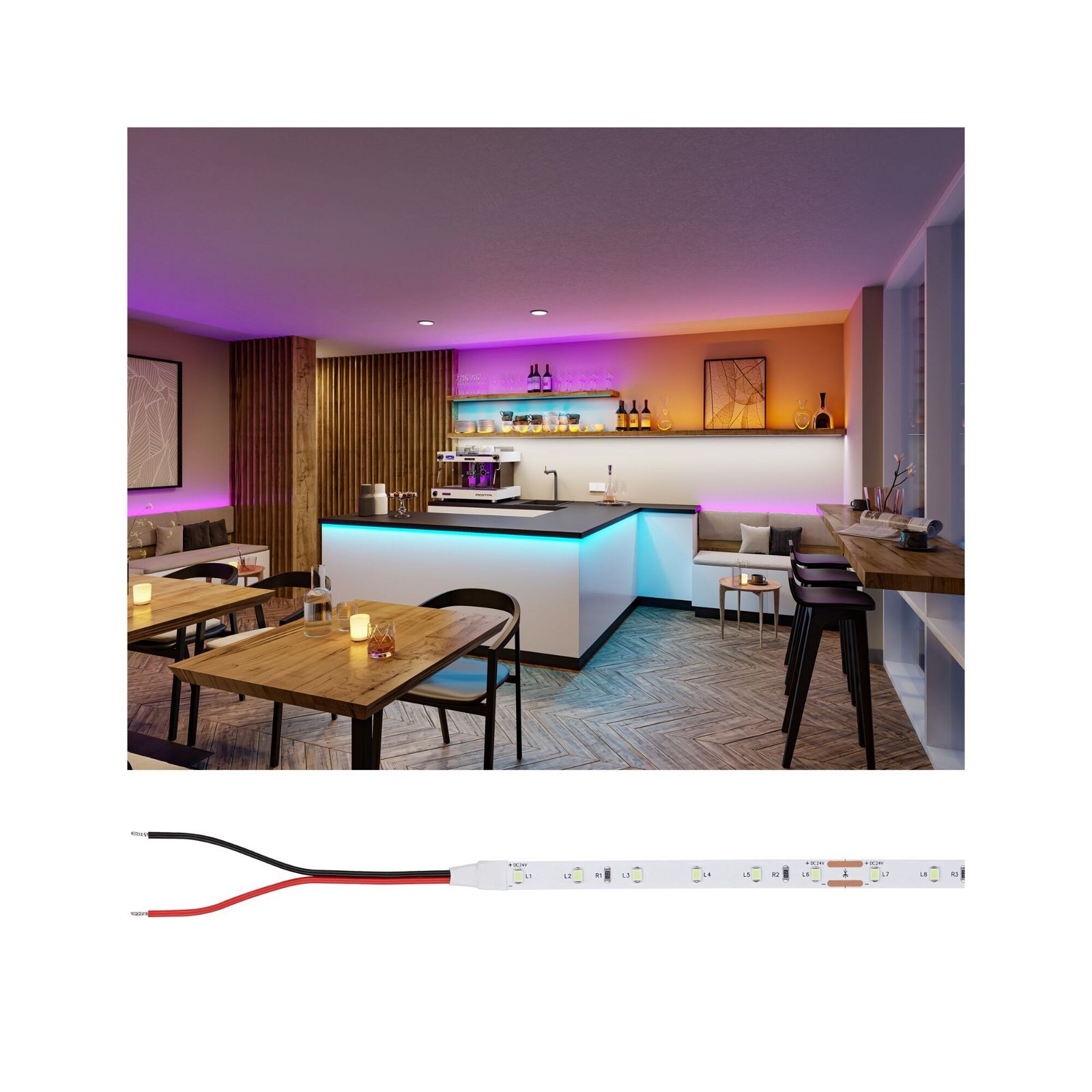 P 76011 Pro LED Strip Silver P25 5m 20W 300lm/m 60LEDs/m - PAULMANN