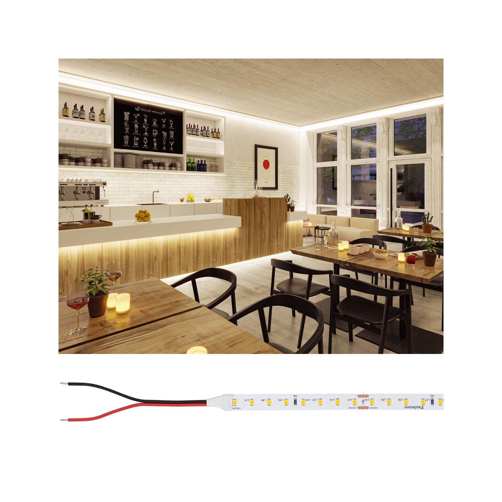 P 76016 Pro LED Strip Silver P75 827 5m 23W 700lm/m 96LEDs/m 2700K - PAULMANN