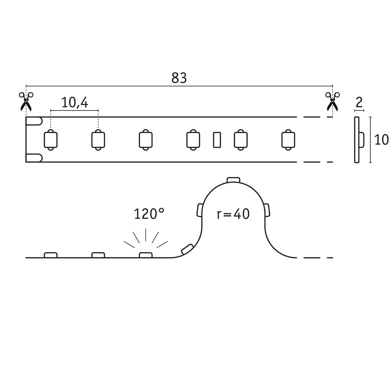 P 76017 Pro LED Strip Silver P75 830 5m 23W 700lm/m 96LEDs/m 3000K - PAULMANN (obrázek 3)