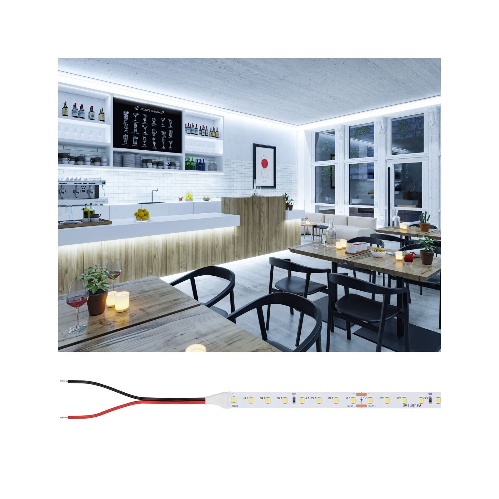 P 76019 Pro LED Strip Silver P75 865 5m 23W 750lm/m 96LEDs/m 6500K - PAULMANN