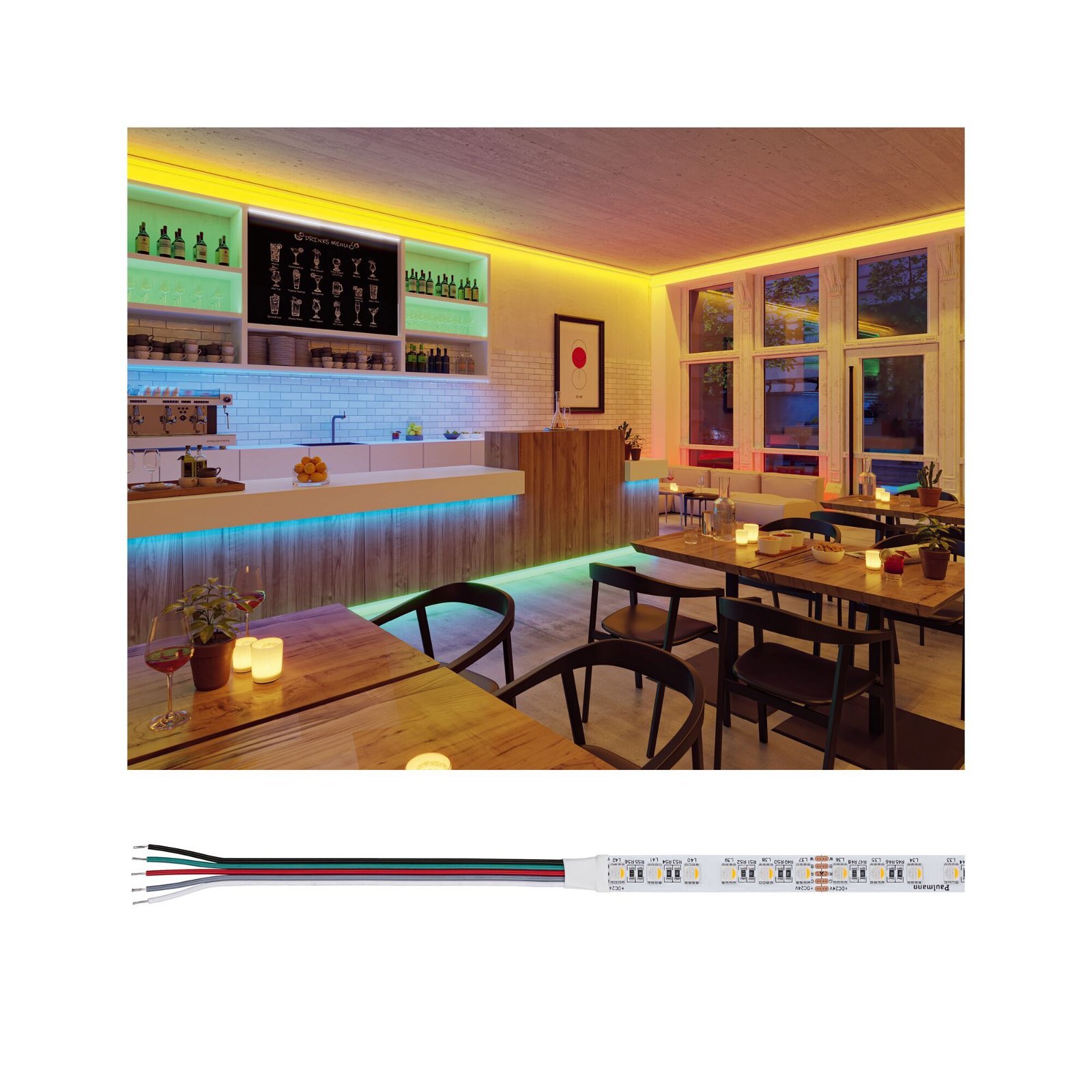 P 76020 Pro LED Strip Silver P75 830 5m 121W 700lm/m 84LEDs/m RGBW - PAULMANN