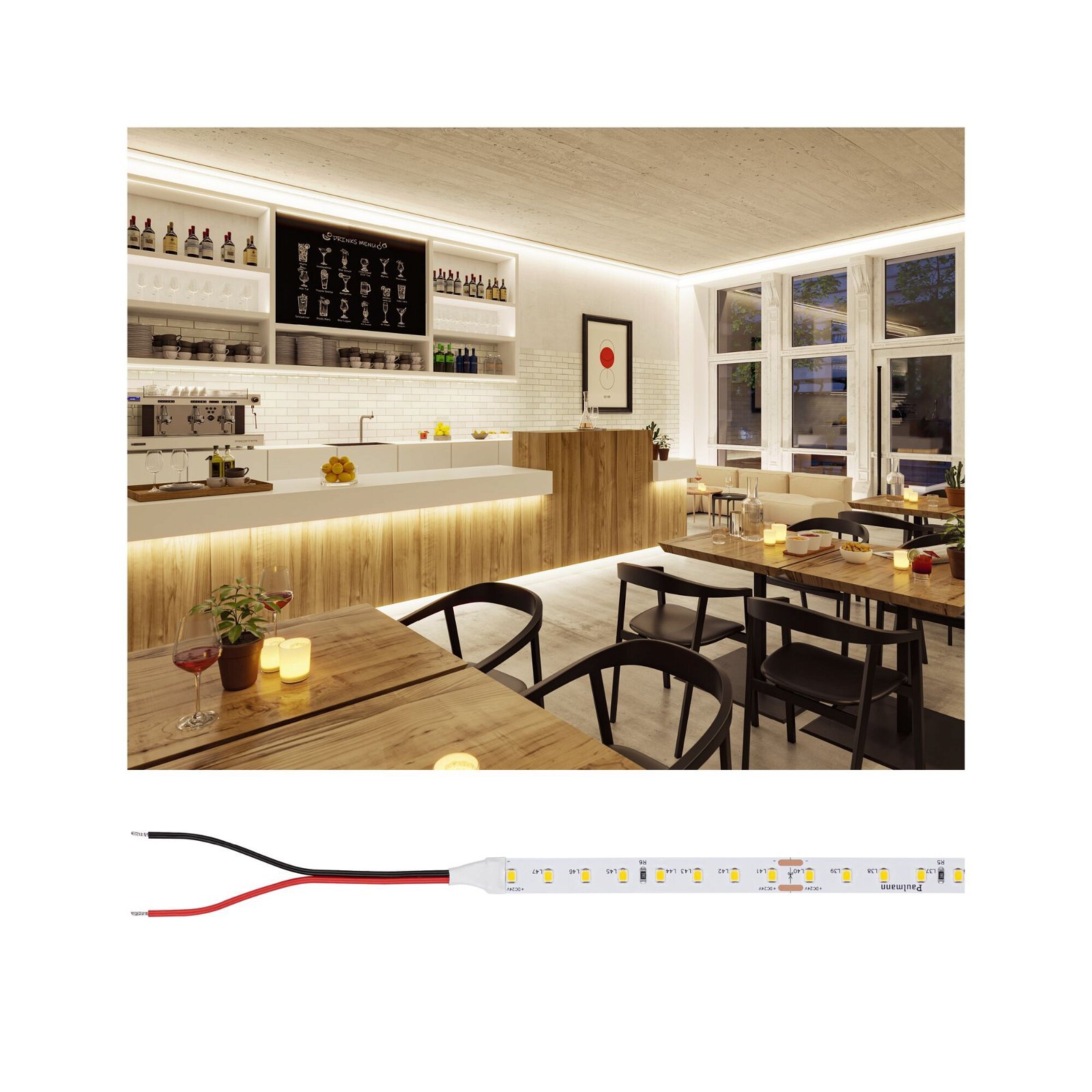 P 76026 Pro LED Strip Silver P75 830 10m 42W 700lm/m 96LEDs/m 3000K - PAULMANN