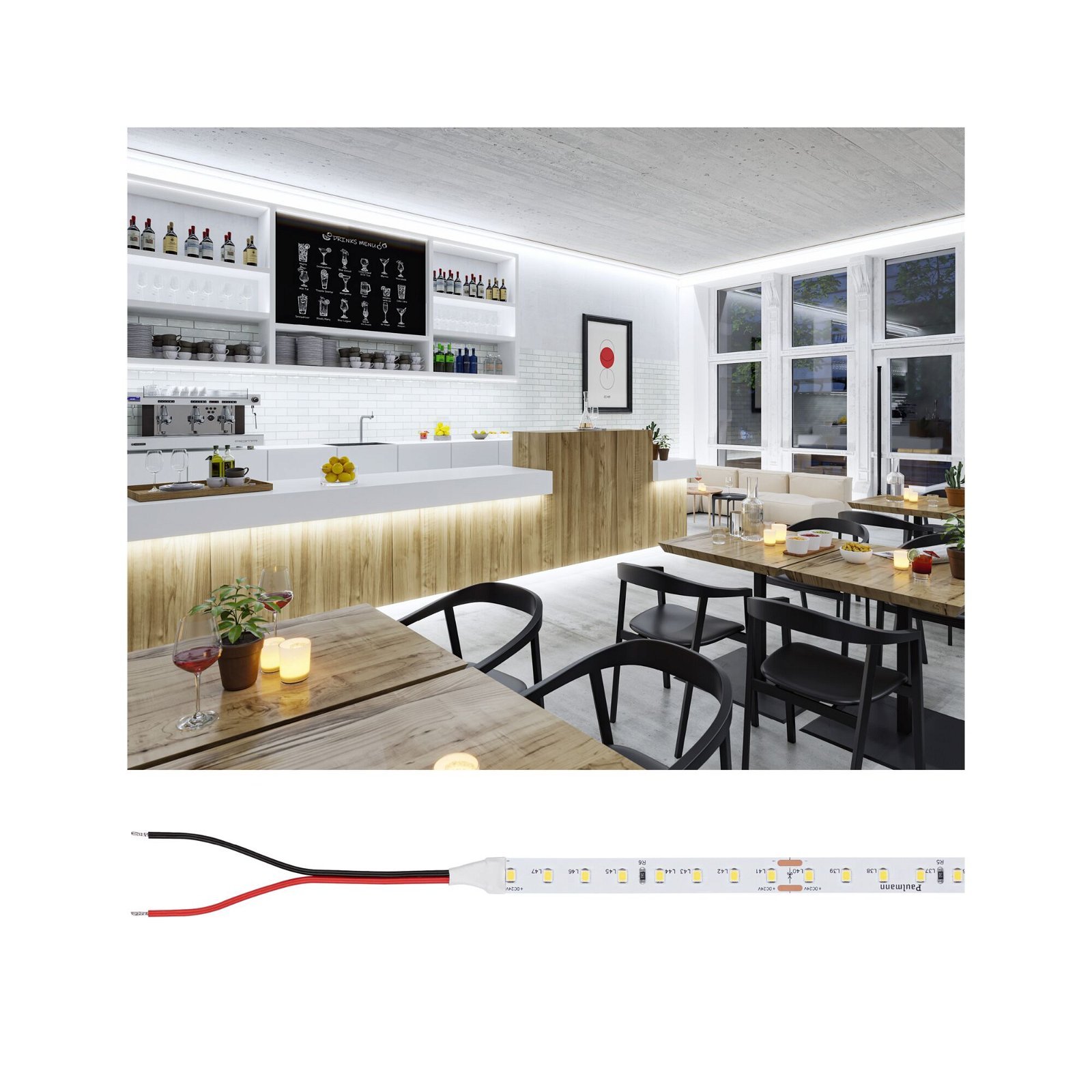 P 76027 Pro LED Strip Silver P75 840 10m 42W 750lm/m 96LEDs/m 4000K - PAULMANN