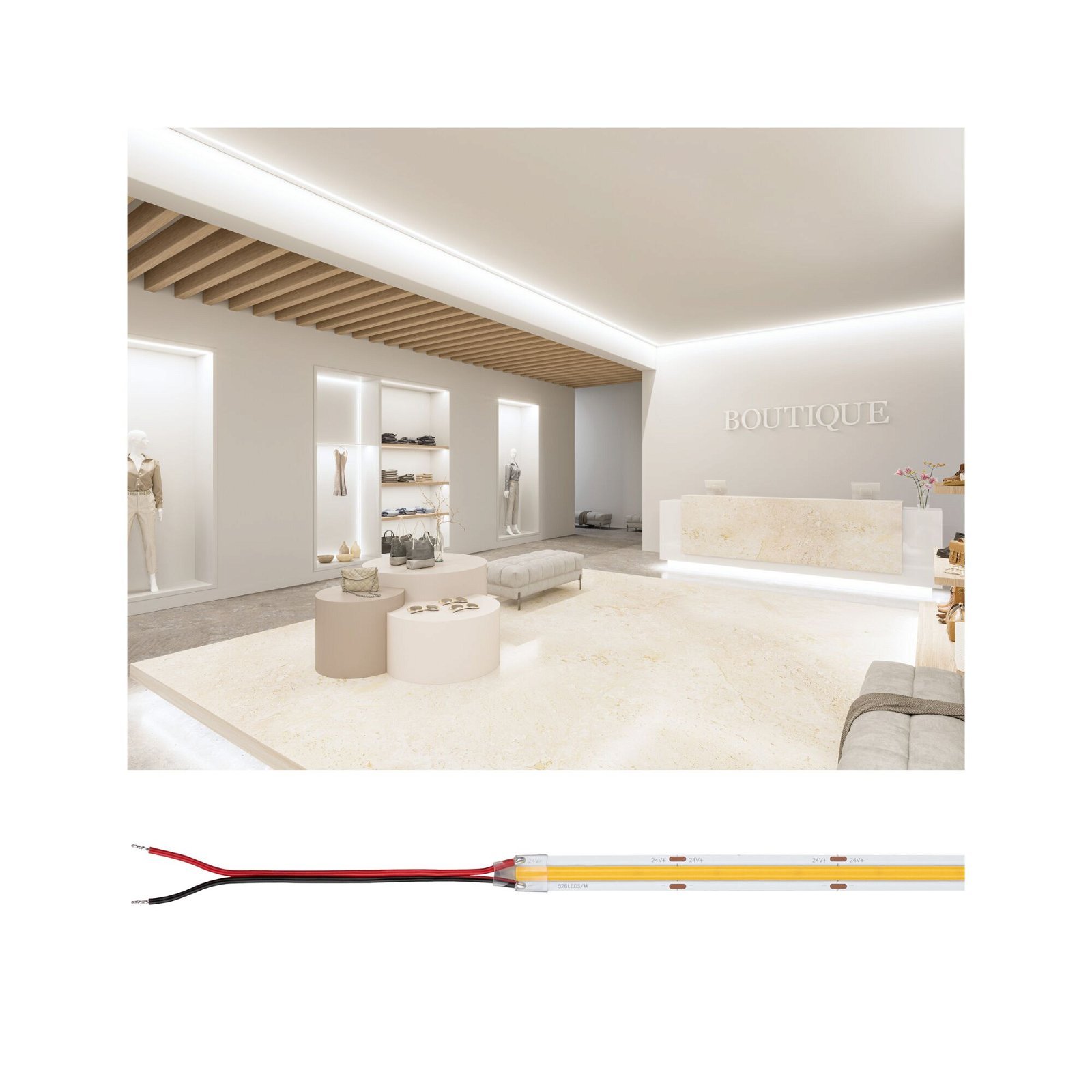 P 76029 Pro LED Strip Silver P150 COB 827 5m 68W 1270lm/m 528LEDs/m 2700K - PAULMANN