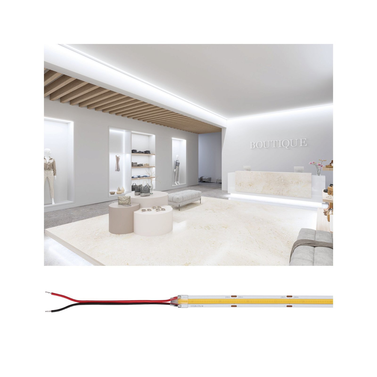 P 76031 Pro LED Strip Silver P150 COB 840 5m 65W 1400lm/m 528LEDs/m 4000K - PAULMANN
