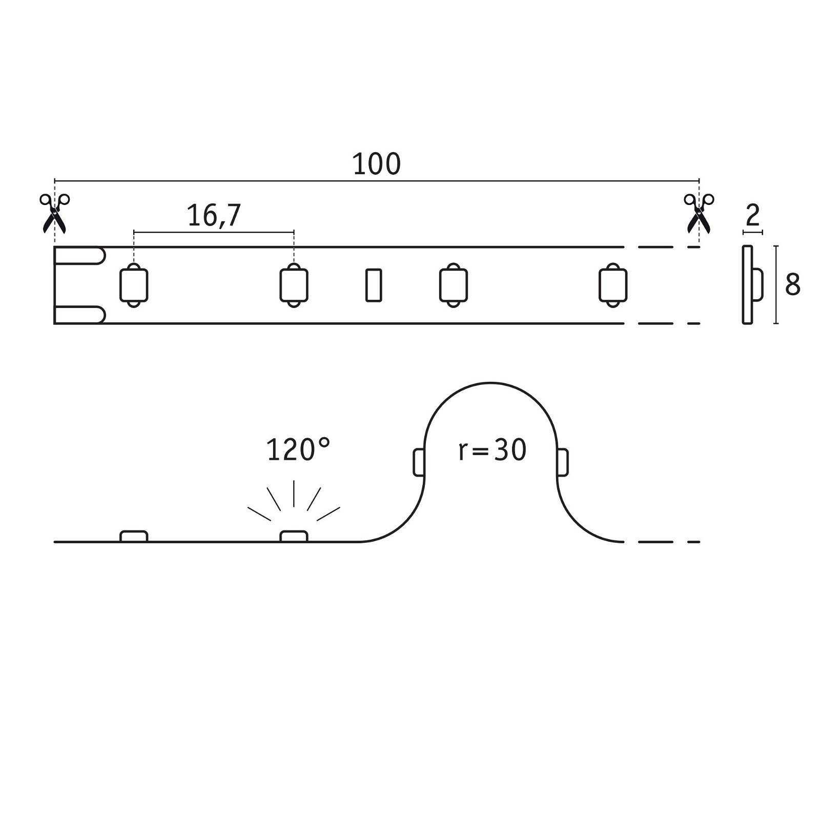 P 78439 Pro LED Strip Gold P25 930 5m 22W 380lm/m 60LEDs/m 3000K - PAULMANN (obrázek 3)