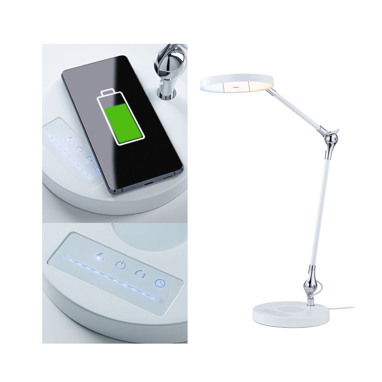 P 79884 LED stolní lampa na psací stůl Numis Qi CCT 11W bílá - PAULMANN