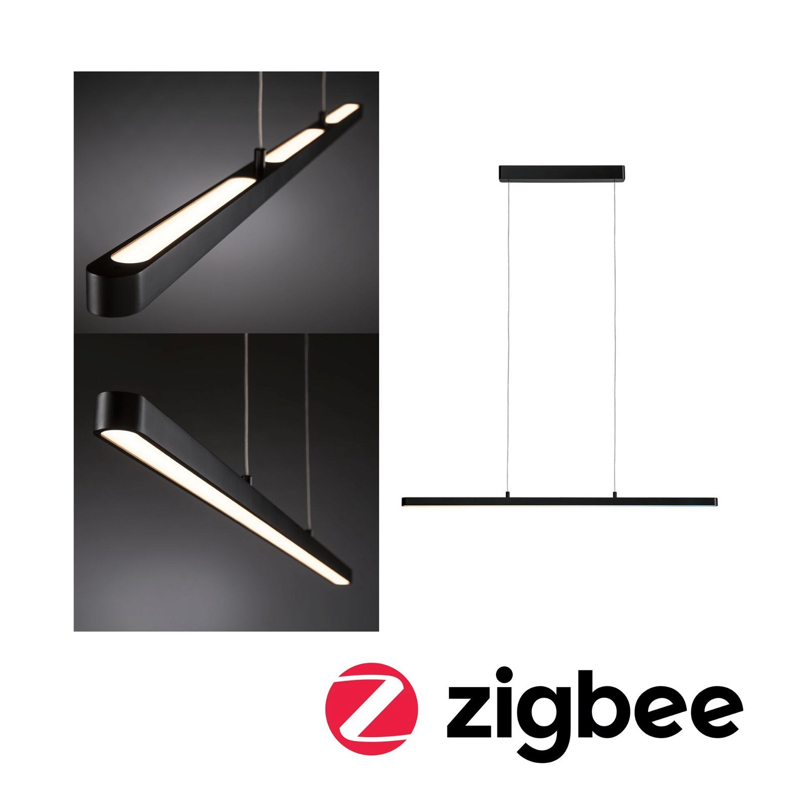 P 79885 LED závěsné svítidlo Lento měnitelná bílá 3x13,5W černá mat stmívatelné - PAULMANN